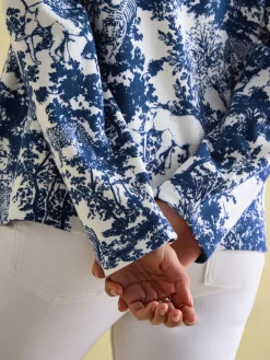 Clearance Joules New Harbour Safari Blue Boat Neck Breton Top SafariBlue