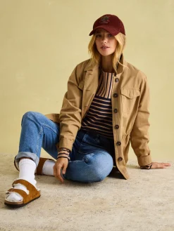 Discount Joules New Harbour Boat Neck Breton Top Tan/Navy