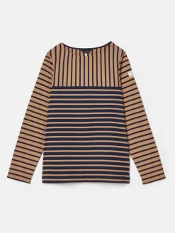 Discount Joules New Harbour Boat Neck Breton Top Tan/Navy
