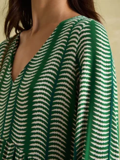 Best Joules Nia Long Sleeve Midaxi Dress Green