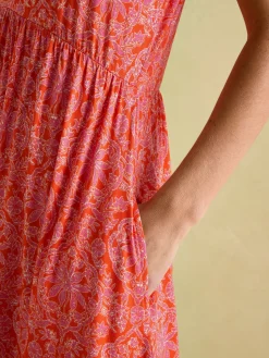 Clearance Joules Nia Jersey V-Neck Beach Dress Pink