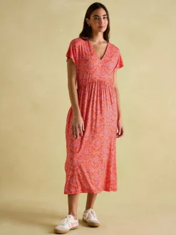 Clearance Joules Nia Jersey V-Neck Beach Dress Pink