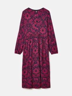 Discount Joules Nia Red & Navy Long Sleeve Midaxi Dress Red&Navy