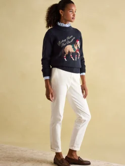 Clearance Joules Noelle Intarsia Christmas Jumper Navy