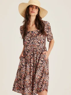 Discount Joules Norah Square Neck Dress Multi