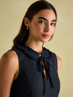 Discount Joules Ophelia Sleeveless Tiered Dress Navy