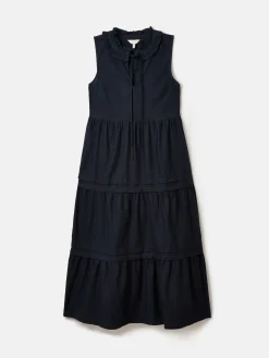 Discount Joules Ophelia Sleeveless Tiered Dress Navy