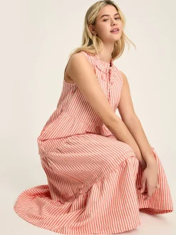 Joules Ophelia Red & White Sleeveless Tiered Dress Red&White