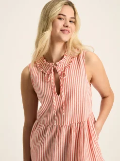Joules Ophelia Red & White Sleeveless Tiered Dress Red&White