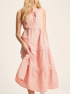 Joules Ophelia Red & White Sleeveless Tiered Dress Red&White