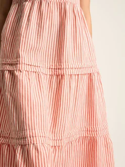 Joules Ophelia Red & White Sleeveless Tiered Dress Red&White