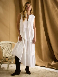 Sale Joules Ophelia Sleeveless Tiered Dress White