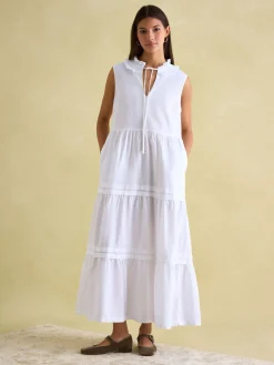 Sale Joules Ophelia Sleeveless Tiered Dress White