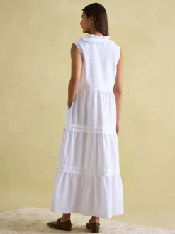 Sale Joules Ophelia Sleeveless Tiered Dress White