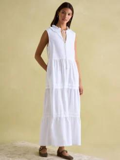 Sale Joules Ophelia Sleeveless Tiered Dress White