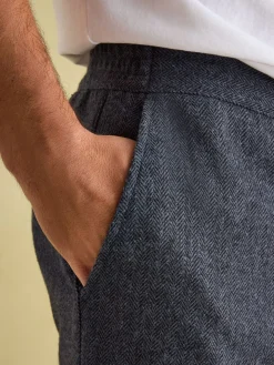 Sale Joules Oundle Herringbone Slim Fit Trousers Navy