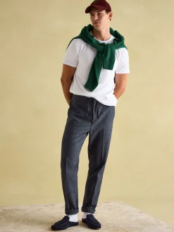 Sale Joules Oundle Herringbone Slim Fit Trousers Navy