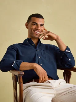 Sale Joules Oxford Long Sleeve Classic Fit Shirt Navy