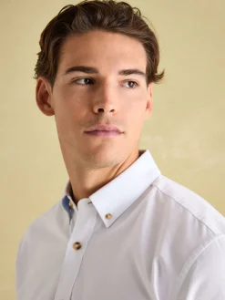 Hot Joules Oxford Long Sleeve Classic Fit Shirt White