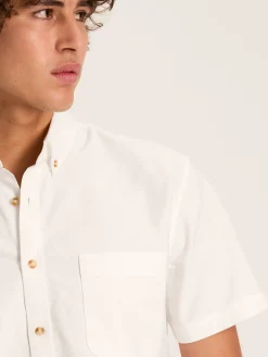 Outlet Joules Oxford Short Sleeve Classic Fit Shirt White