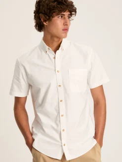 Outlet Joules Oxford Short Sleeve Classic Fit Shirt White