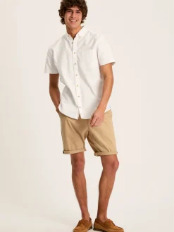 Outlet Joules Oxford Short Sleeve Classic Fit Shirt White