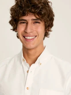 Outlet Joules Oxford Short Sleeve Classic Fit Shirt White