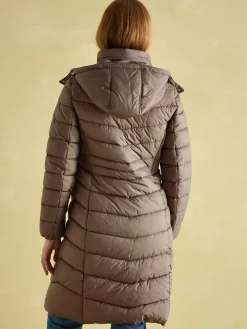 Sale Joules Pembury Showerproof Longline Padded Coat With Hood Neutral