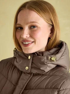 Sale Joules Pembury Showerproof Longline Padded Coat With Hood Neutral