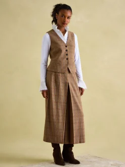 New Joules Penrose Tweed Waistcoat Check