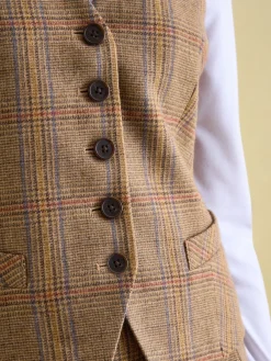New Joules Penrose Tweed Waistcoat Check