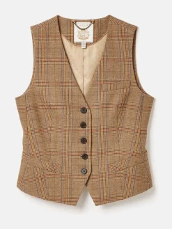 New Joules Penrose Tweed Waistcoat Check