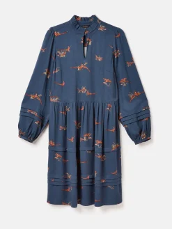 Online Joules Petunia Frill Neck Dress Navy