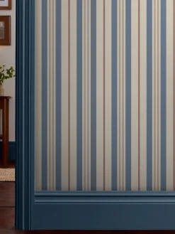 Sale Joules Grove Stripe 10M Wallpaper Pink/Blue