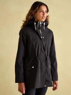 New Joules Portwell Waterproof Raincoat With Hood Black