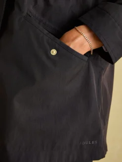 New Joules Portwell Waterproof Raincoat With Hood Black