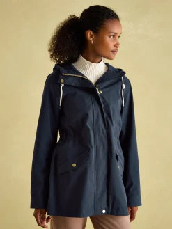 Online Joules Portwell Navy Blue Waterproof Raincoat With Hood NavyBlue