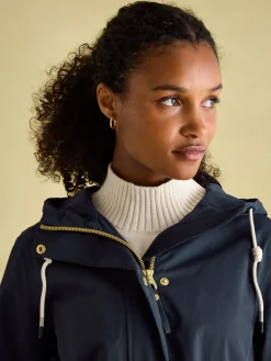 Online Joules Portwell Navy Blue Waterproof Raincoat With Hood NavyBlue