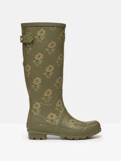 Hot Joules Printed Green Floral Adjustable Tall Wellies GreenFloral