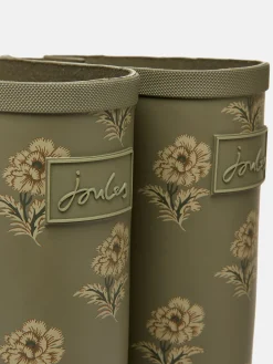 Hot Joules Printed Green Floral Adjustable Tall Wellies GreenFloral