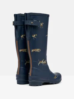 Best Joules Printed Navy Blue Dog Print Adjustable Tall Wellies NavyBlueDogPrint
