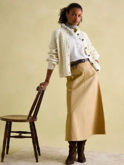 Clearance Joules Rafferty Cable Knit Cardigan Cream