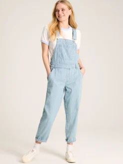 Joules Railroad Blue & White Pinstripe Denim Dungarees Blue&White