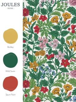 Best Joules Arts & Crafts Floral 10M Wallpaper Rainbow