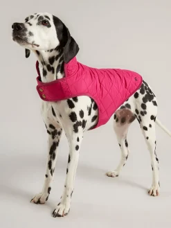 Sale Joules Raspberry Pink Quilted Rain Dog Coat RaspberryPink