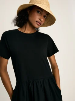 Clearance Joules Reid Broderie 100% Cotton Dress Black