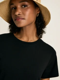 Clearance Joules Reid Broderie 100% Cotton Dress Black