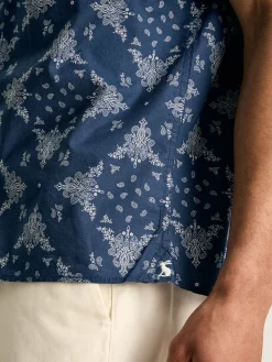 Online Joules Revere Navy Blue Paisley Printed Short Sleeve Shirt NavyBluePaisley