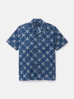 Online Joules Revere Navy Blue Paisley Printed Short Sleeve Shirt NavyBluePaisley