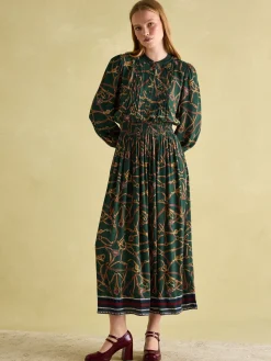 Best Joules Rosa Printed Maxi Shirt Dress Green